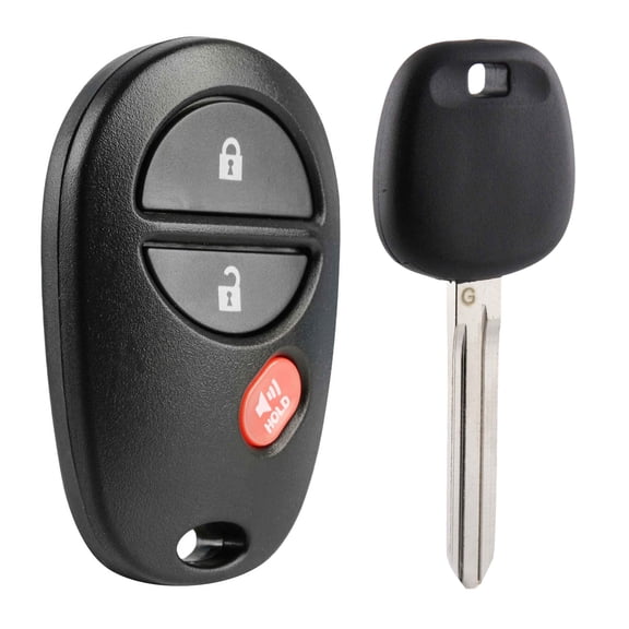 Remote Fob 3-Button + Transponder Chip Key Replacement for 2011-2015 Toyota Highlander Sequoia Sienna Tacoma Tundra (GQ43VT20T, G)