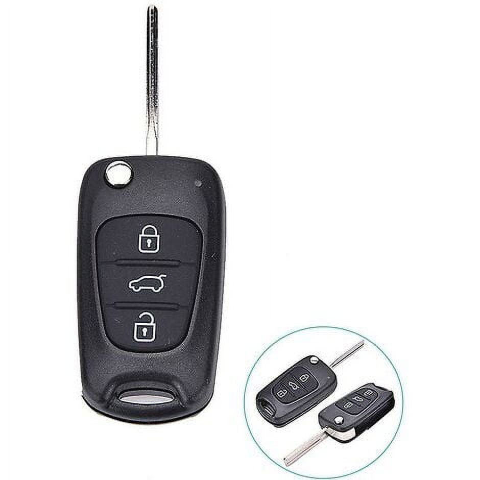 Remote Flip Key Fob Case Shell Cover – 3 Buttons, Black, For Hyundai I10 I20 I30 X35, Magic Car Parts - View #2