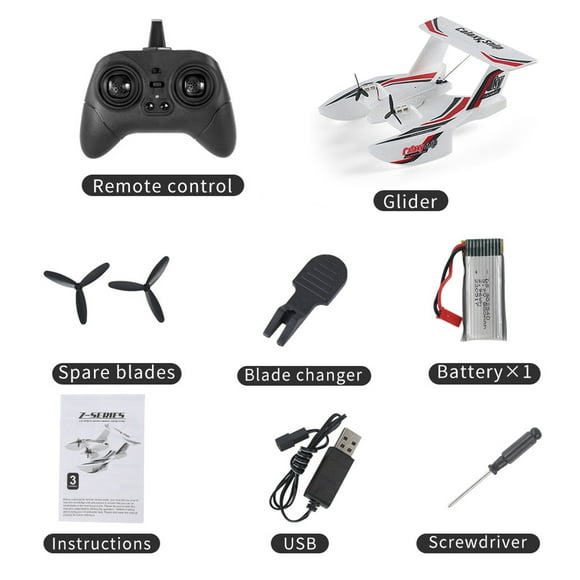 Remote Glider,Kids Plane Air 3ch Plane Water Aircraft Seaplane Amphibious Aircraft Airplane Kids And Sea Airplane Remote Aircraft Water Land Kids And 3ch Airplane White 1 battery