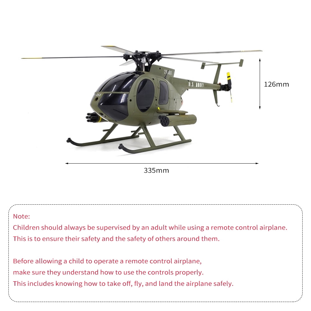 MD500 C189 RC Helicopter - 2.4G 4CH Single Rotor Remote Control Heli With 2 Batteries (Camo)