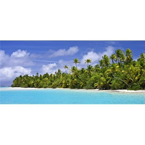Remote Island Near Barefoot Island - Aitutaki Cook Islands Poster Print - 44 x 20 in. - Large