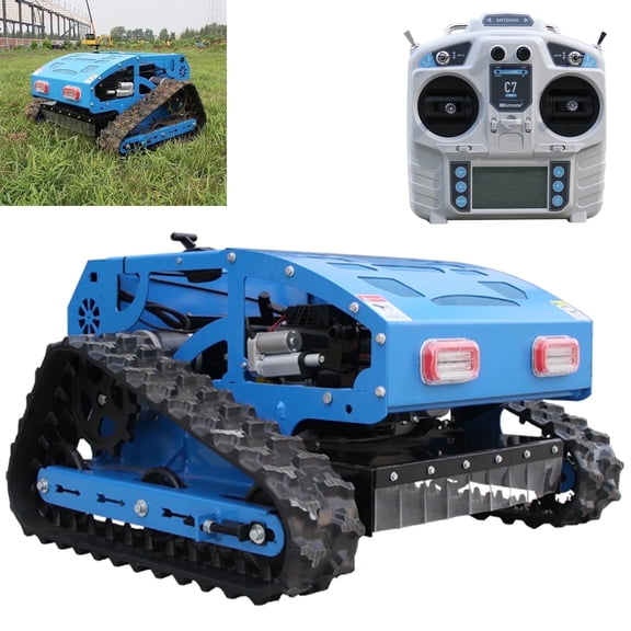 DigMaster 300lb 9 HP All Terrain Remote Control Lawn Mower with Manganese Steel Blades and12-Volt Electric Starter for Large Yards Greenbelts and More