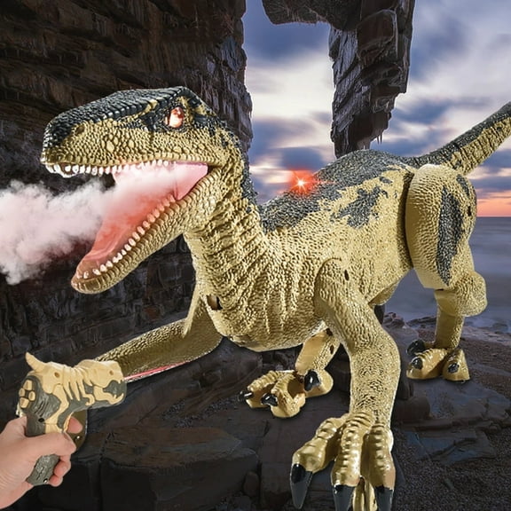 Remote Light Control Dinosaur Toys for Boys, Remote Control Dinosaur with Walking with Spray Sound, Demo Mode, Rechargeable Jurassic Toys for Birthdays, Parties, Children’s Day
