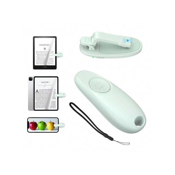 Remote Page Turner for Kindle Paperwhite Scribe Oasis, iPad Tablet Phone Reading Accessory with Camera Video Remote Trigger and Wrist Strap Storage Bag