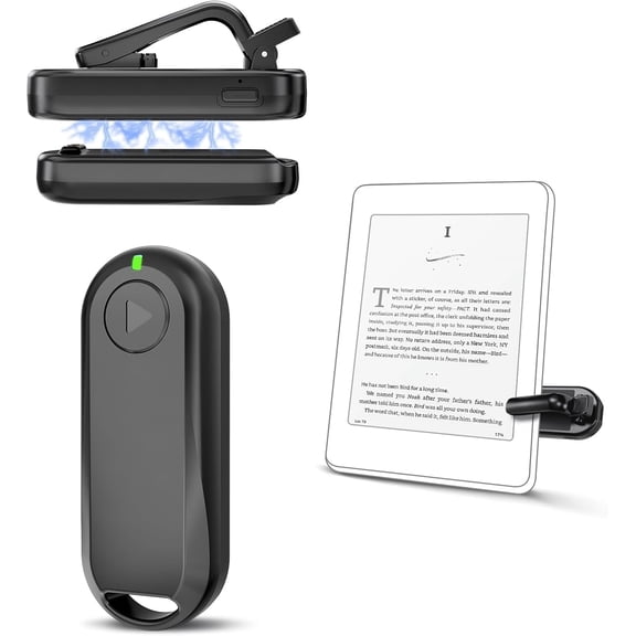Remote Page Turner Page Turning & Camera Remote Shutter for , E-Readers, iPad & iPhone, Compatible with Kindle Paperwhite Wireless Control for Reading, Photos & Video