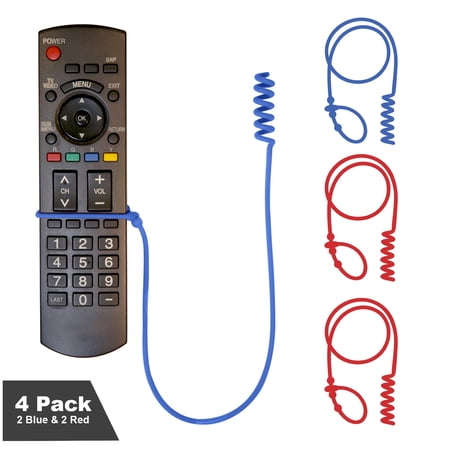 Perfect Curve Remote Pigtail 4-Pack for TV, Cable, Space Heaters, Ceiling Fans, Humidifiers (2 Blue & 2 Red)