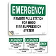 thumbnail image 1 of Remote Pull Station For Hood Fire Suppression OSHA Emergency Vinyl Decal Label 24 Inch x 18 Inch - 5 Pack, 1 of 6