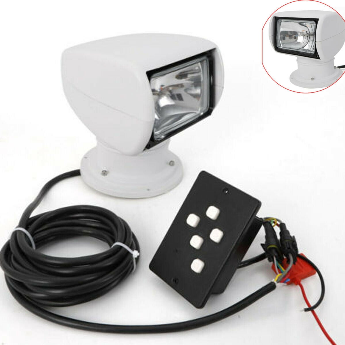 Searchlight Pilot Control Remote Searchlight 12V 100W Bulb Fit Truck Car Marine Spotlight ...