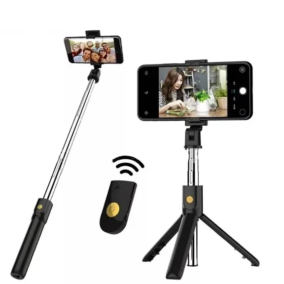 Remote Selfie Stick Tripod Phone Desktop Stand Desk Holder For US(black)