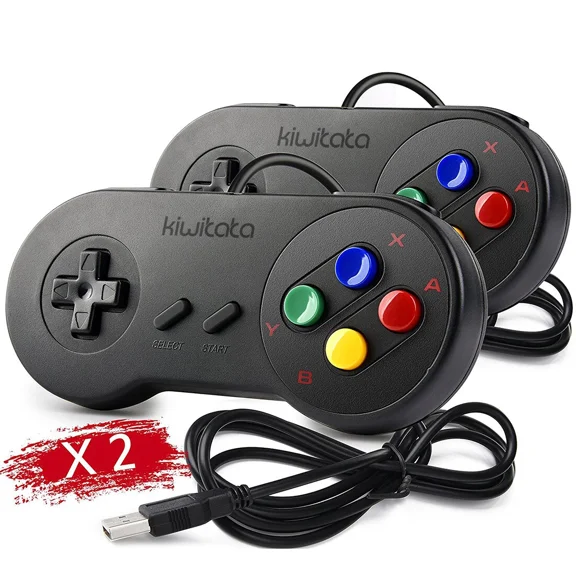 Remote Snes Gamepad For Windows Pc Mac Raspberry Pi Usb Wired Game Controller X2