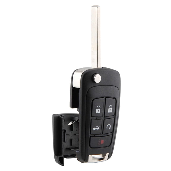 Remote Start Key Fob Shell Flip Case 5-Button Easy Install for 2010-2024 Buick Allure Encore Lacrosse Regal Verano Chevrolet Camaro Cruze Equinox Impala Malibu Sonic GMC Acadia Terrain (OHT01060512)