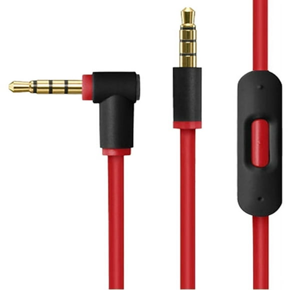 Remote Talk Audio Cable for Studio Headphones(Black+Red)