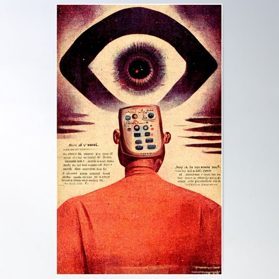 Remote Viewer Poster Wall Art, Modern Wall Decor For Living Room Bedroom, 24x36 UNFRAMED