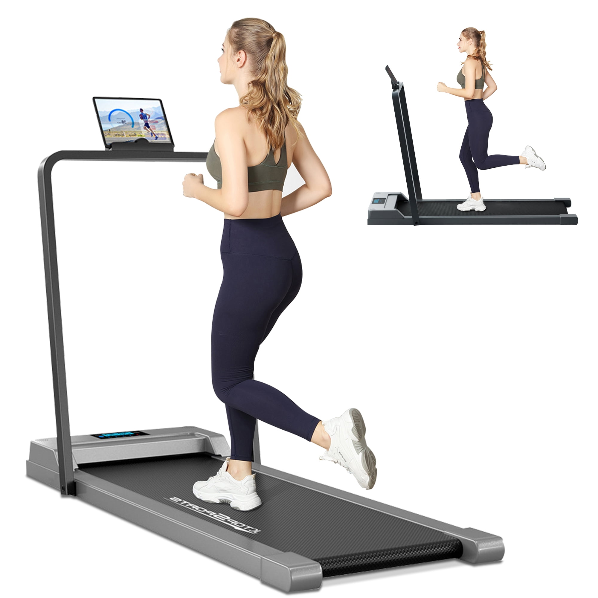 Remote Walking Pad Treadmills Under Desk-2 in 1 Folding Treadmills for Home/Office 265LBS Weight Capacity