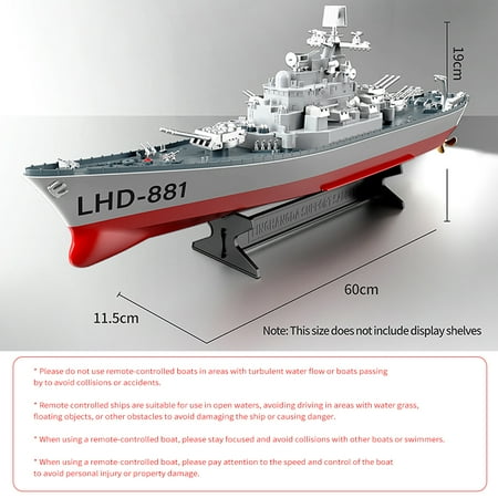 Remote boat,Low Battery Alarm Remote Boat 1 390 Scale Model With Low 390 Scale Remote Rivers Armed Battleship 1 Remote Warship Remote Battleship Remote Boat Waterproof Size
