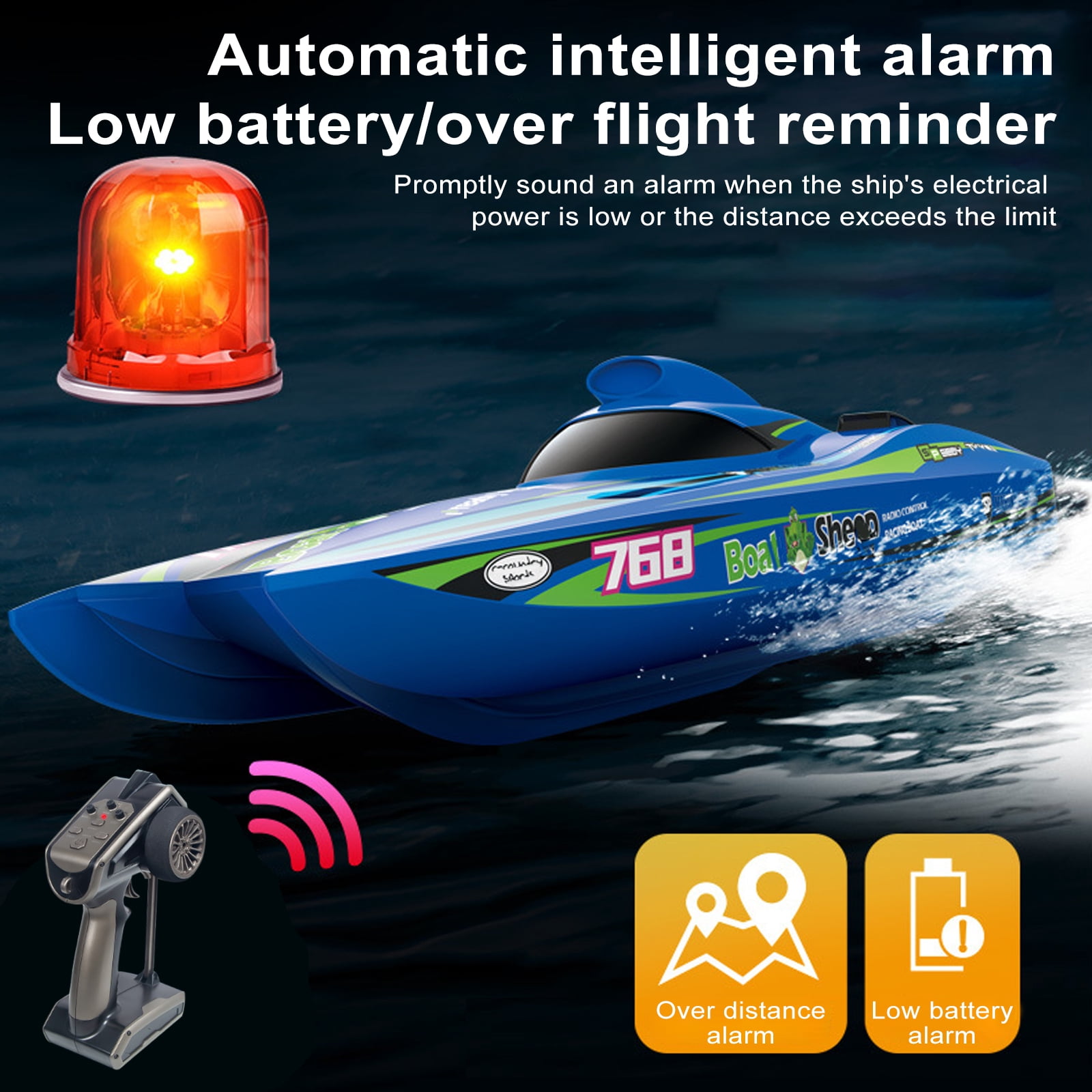 Remote  boat,Remote Ship Low Battery/over Reminder 2 Battery Boat Speed Buzhi Boat Speed Speedboat Low Remote Boat Ship Waterproof Speedboat Buzhi Ship Speedboat  2 battery