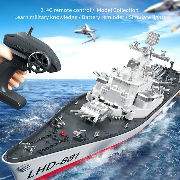 Remote  boat,Remote Warship Water 3 Boat Waterproof Alarm/off And Rivers Battleship 1 Armed Cruiser /off Water Cruiser Boat 3 Battery Waterproof Size Boat Model And 3 White 3 battery