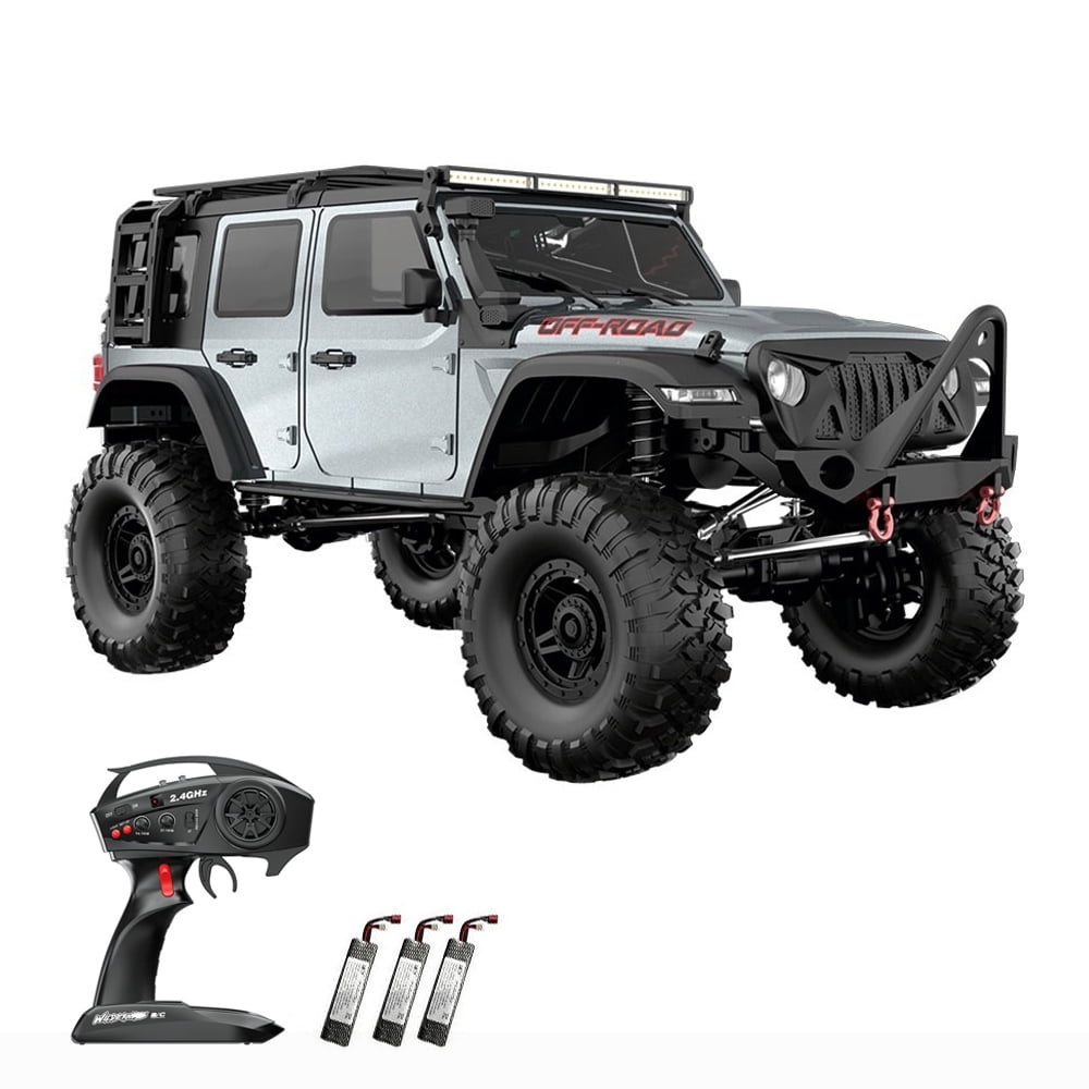 Remote  car,Off-road Vehicle With Crawler Off-road Vehicle Led 3 Batteries Car 1 10 With Led 3 Buzhi 1 10 Scale 3 Batteries Car Vehicle With Led Scale Crawler Off-road Silver 3 Battery