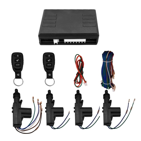 Remote control central locking system for car, 1 tractor, 3 cars, 12V door lock, sound and light reminder