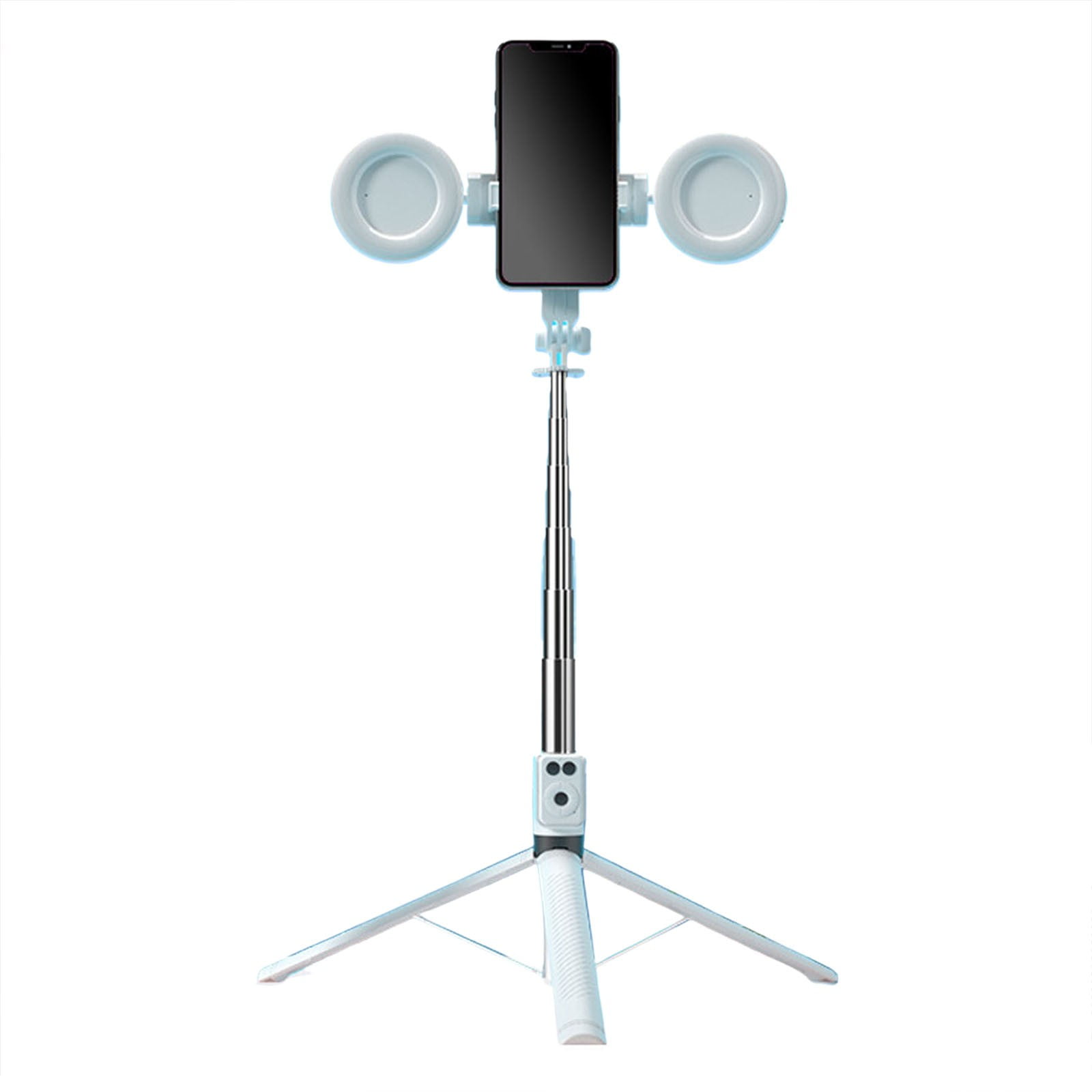 Remote control dual-light phone holder, white, 6 In 1 Selfie Stick With Fill Light Wireless Selfie Stick Phone Tripod & Selfie Stick Selfie Stick Fill Light Selfie Stick And Double Fill Light