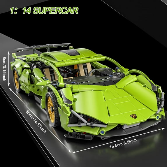 Remote control racing building block assembly supercar remote control and APP control, with LED light 1:14
