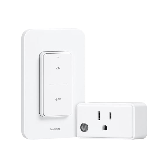 Remote control socket wireless wall switch, 200 feet long-range remote control switch, mini electrical outlet plug, 15/1875 high power suitable for lighting, lamps, household appliances, certified