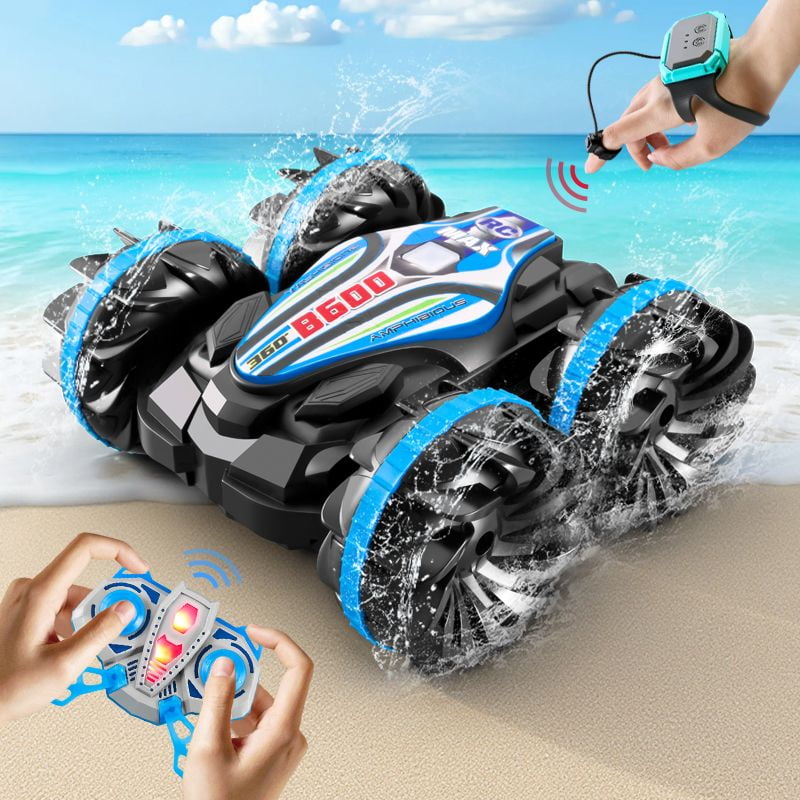 Remote control toy car, water and land amphibious toy car, can float on top. 360 °   flip, adapt to any road conditions, toy off-road car.