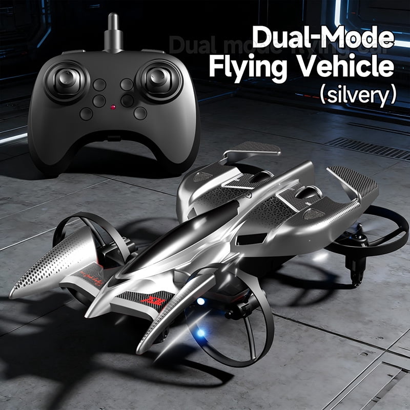 Drone Ridable Remote-controlled amphibious flying racing drone in dual-mode silver ...