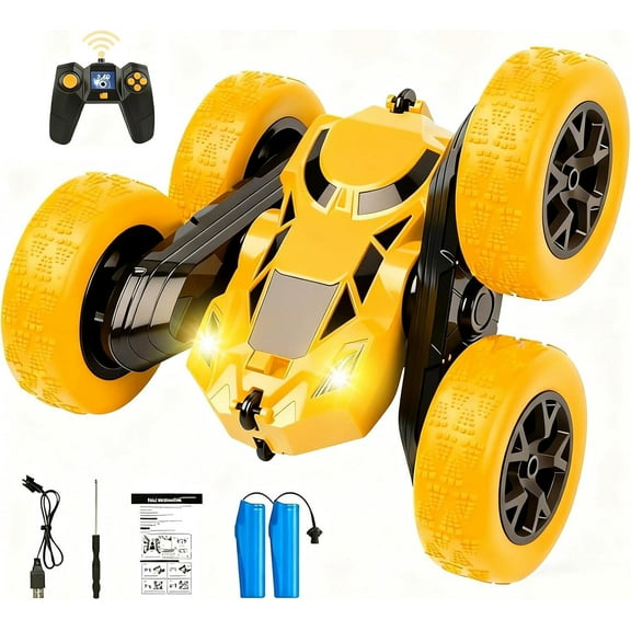 Remote-controlled car, 2.4GHz remote-controlled stunt truck, supports 365° double-sided flips, four-wheel drive off-road racing