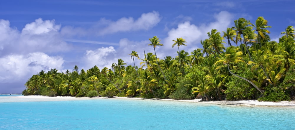 Remote island near Barefoot Island Aitutaki Cook Islands Canvas Art - David Kirkland  Design Pics (32 x 14)
