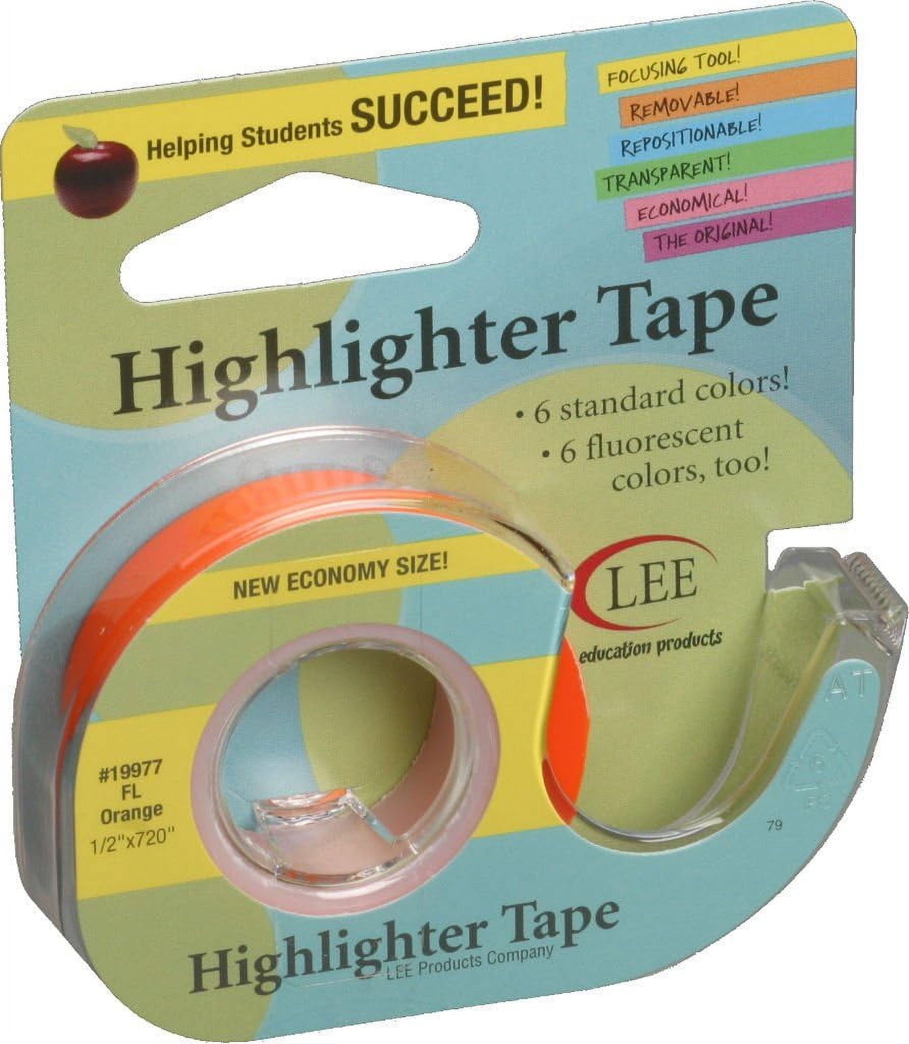 Removable 1/2Inch Wide And 720Inch Long, Enomy Size, Highlighter Tape With Refillable