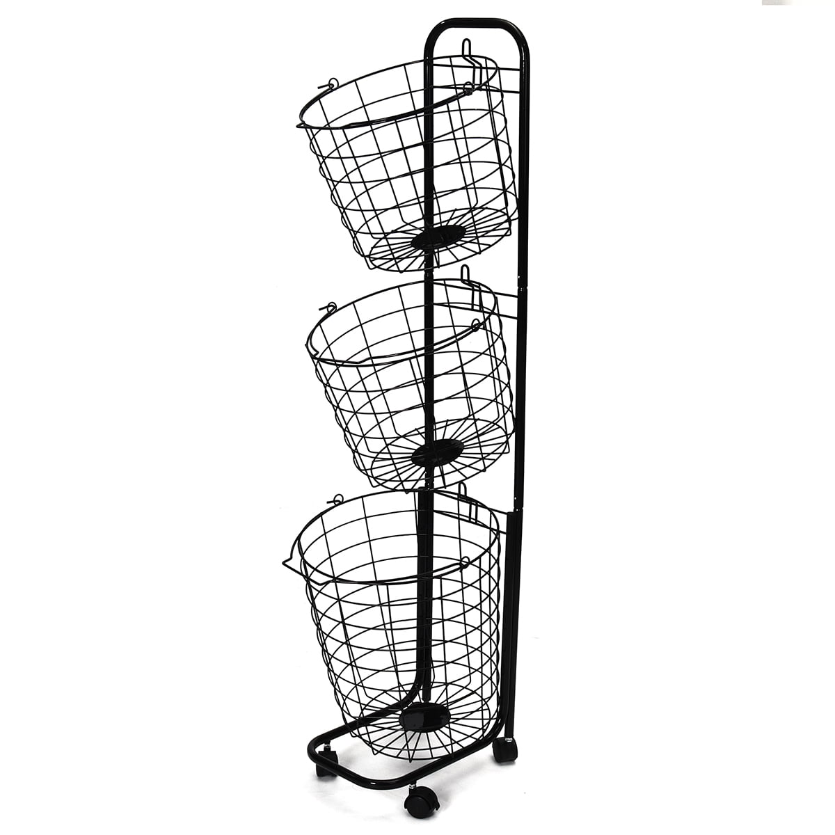 Removable 3 Tier Metal Rolling Laundry Basket Cart,Large Capacity Wire