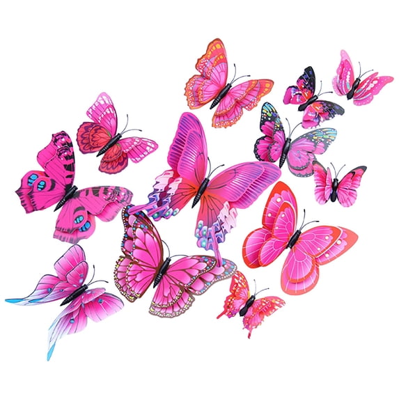 Removable 3D Butterfly Wall Decals, Butterfly Wall Decor, 3D Butterfly Wall Decor, DIY Wall Art Stickers for Living Room Bedroom TV Background Home Decor, Self-Adhesive Plastic Butterflies Stickers