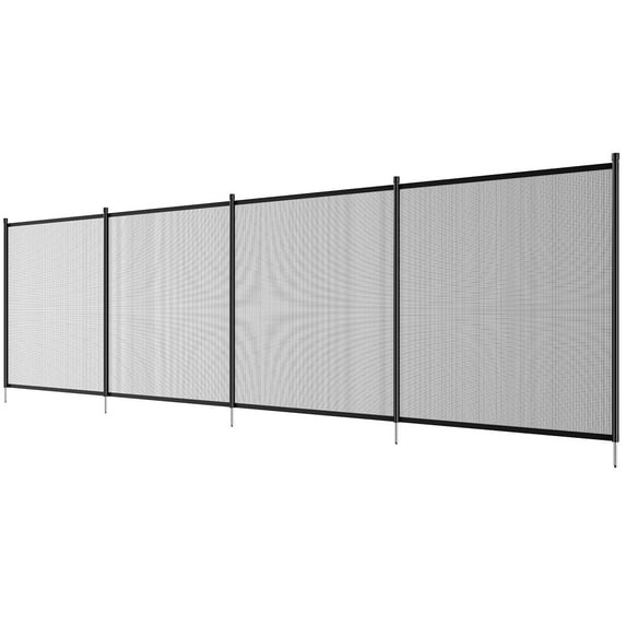 Removable 4x12 FT Safety Pool Fence - DIY Inground Pool Barrier with Heavy-Duty 340gms PVC Mesh for Child & Pet Protection