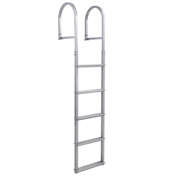 Removable 5-Step Aluminum Tailgate Ladder – 500 lbs Heavy-Duty Straight Ladder – Anti-Corrosion Surface – Non-Slip Wide Steps – Quick-Release – Surface Spray Powder, Detachable, Level 5