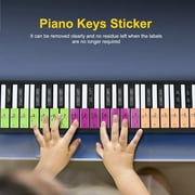 Removable 88 Keys Piano Electronic Keyboard Note White Keys Stickers Labels, Multicolor Learning Guide, 5.51 x 4.13 inches / 14 x 10.5 cm