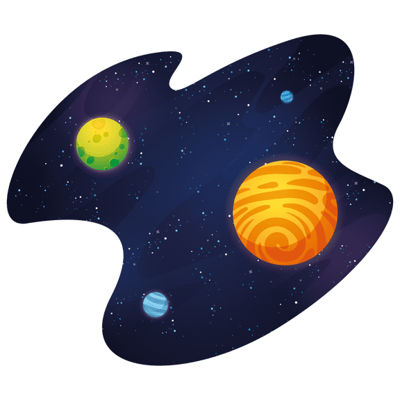 Removable Abstract Shaped Outer Space Background View Galaxy Home Wall Art Decoration Sticker - 22" x 28" Vinyl Kids Bedroom Living Room Planets Stars & Moon Astrological Bodies Adhesive Wall Decal