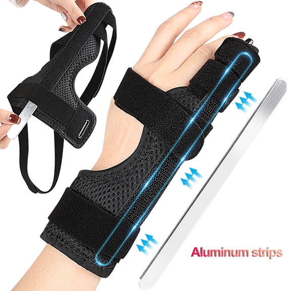 Removable Aluminum Strip Finger Splint, Pinky/Mallet Finger Brace, Tendonitis Support Protective Hand Splint, 1PC, Black