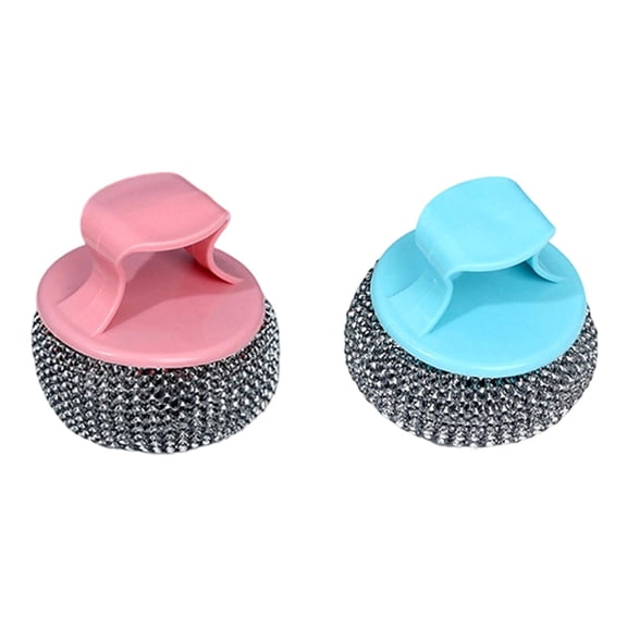 Removable And Washable Non-Stick Steel Wool Pad In Pink And Blue