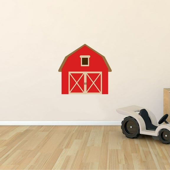 Removable Art Barn Decoration Vinyl Home Farm Building Wall Decor Design - 25" x 25" Adhesive Kids Bedroom Living Room Nursery Silo Agricultural Building Livestock Shelter Decal Sticker