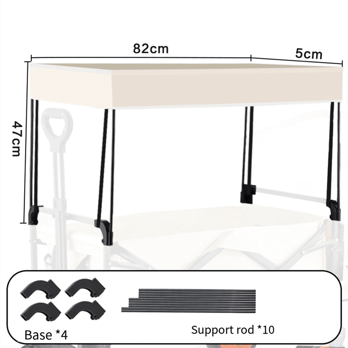 Removable Awning Canopy for Wagon Attachment Sun Shade Cover for 8 Inch