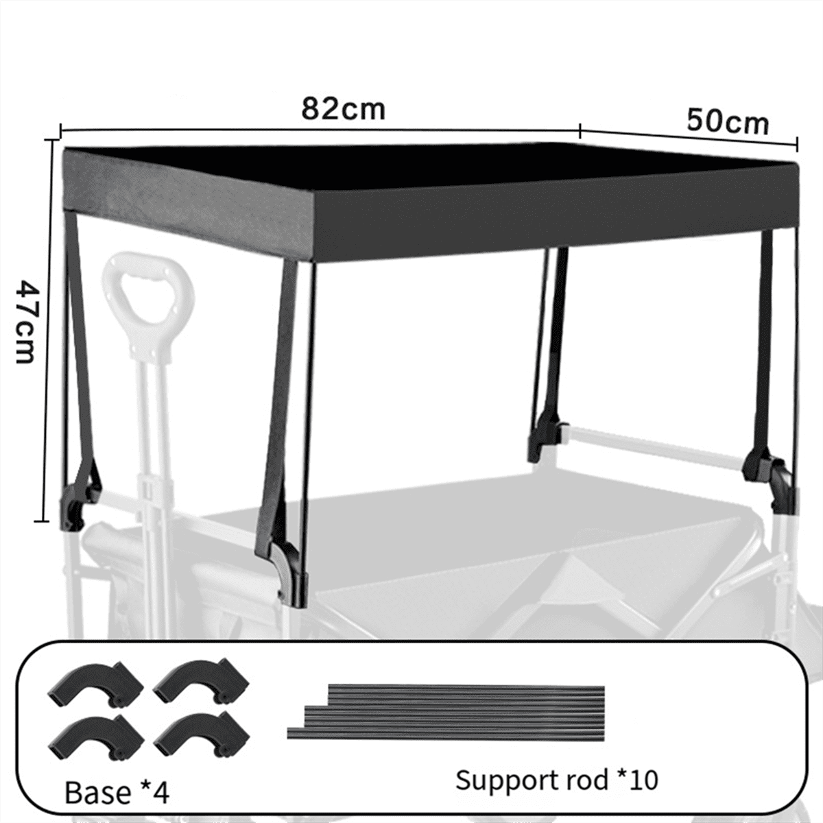Removable Awning Canopy for Wagon Attachment Sun Shade Cover for 8 Inch