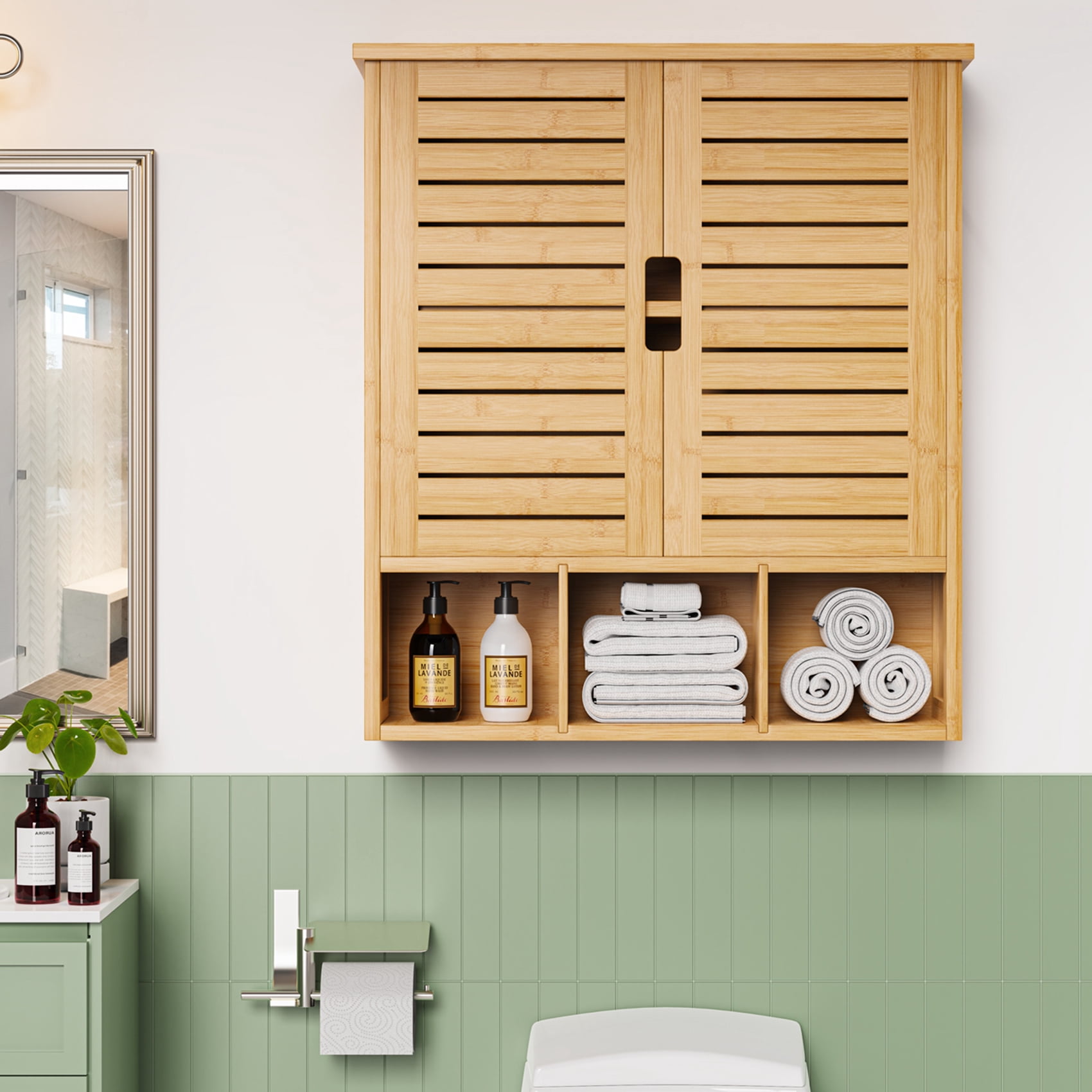 BAMBANG Bamboo Bathroom Cabinet, Bamboo Over The Toilet Storage Cabinet ...
