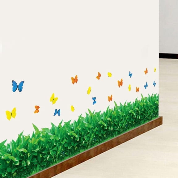 Removable Baseboard Wholesale Bedroom Living Room Background Decoration Small Grass Wall Stickers