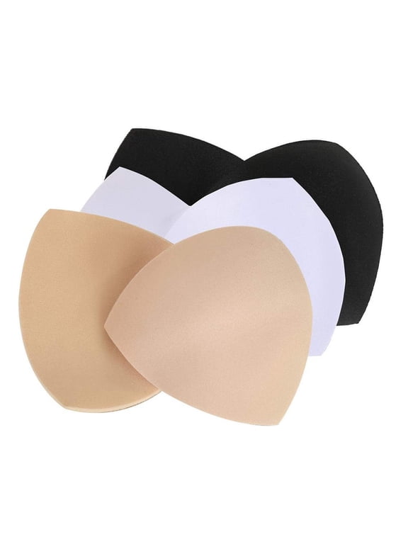 Removable Bra Pads Inserts Women's Comfy Sports Cups Bra Insert for BIkini Top Swimsuit,3Pair