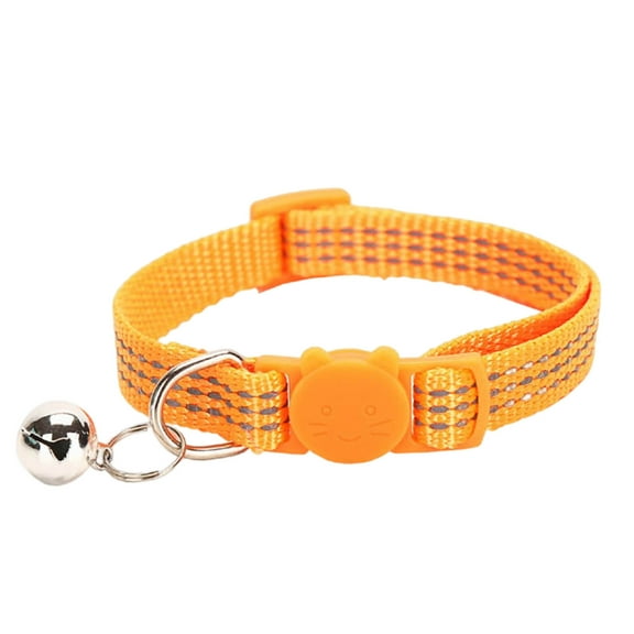 Removable Cat Collar With Bell For Cats Girls Boys Reflective Cat Collar Buckle Puppy Collar Adjustable Pet Supplies Accessories One Size