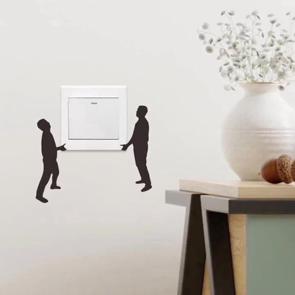 Removable Character Figure Wall Sticker, Unique Weird Figure Design, Self-Adhesive Easy to Peel Off, Lightweight Decorative Decal for Living Room Bedroom Wall & Switch Panel Daily Decoration