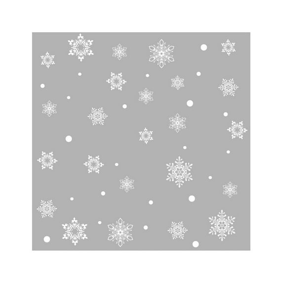 Removable Christmas Snowflake Wall Stickers, /Aluminum Foil, Oil-Dust-Waterproof, Holiday Party Decor