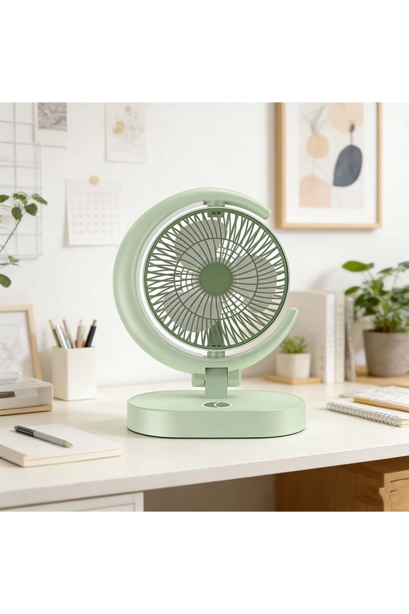 Removable Cleaning Triple Blade Structure, 11 Inch Household Portable USB Charging Fan, Folding Desktop Cooler, for Quiet Sleep Environments