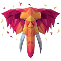 Removable Colorful Mosaic Stained Glass Animal Decoration Elephant Design Vinyl Kids Bedroom Wall Decal - 19" x 20" Home Living Room Multicolored Safari Jungle Zoo Animal Adhesive DÃ©cor Wall Sticker